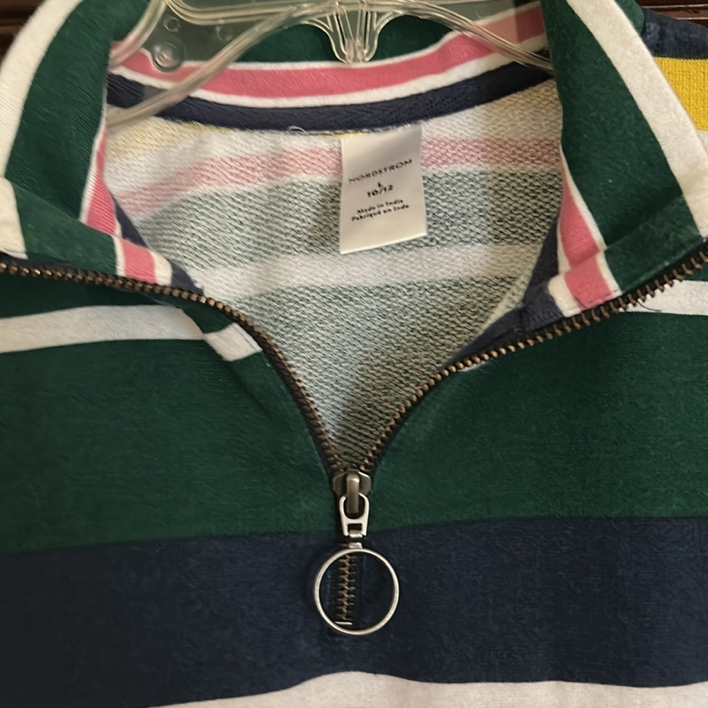 Nordstrom Striped Half-Zip Kids Sweatshirt - Picture 2 of 5